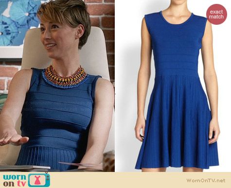 Pink Tartan Gemma Power Stretch Dress worn by Karine Vanasse on Revenge