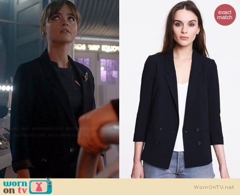 Pins & Needles Double Breasted Blazer worn by Jenna Coleman on Doctor Who