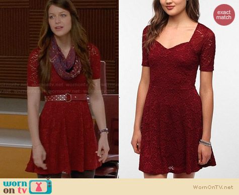 Pins & Needles Sweetheart Lace Dress worn by Melissa Benoist on Glee