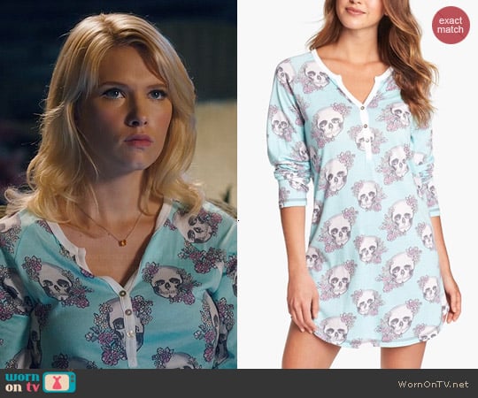 PJ Salvage Floral Skully Sleep Shirt worn by Magnolia Breeland (Claudia Lee) on Hart of Dixie