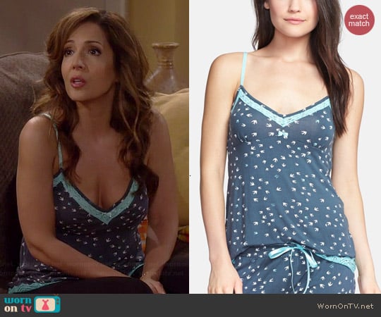 PJ Salvage Birds Print Jersey Camisole worn by Maria Canals Barrera on Cristela