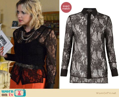 Pretty Little Liars Fashion: All Saints Shield lace shirt worn by Ashley Benson