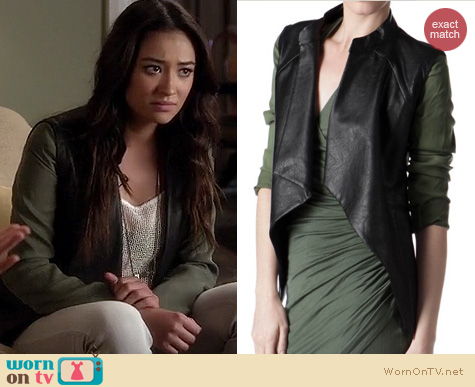 PLL Fashion: Amorethos Fall 2013 Leather jacket worn by Shay Mitchell