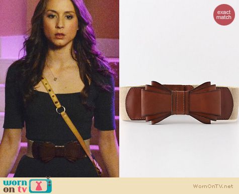 PLL Fashion: Anthropologie Bow Tied Luster belt worn by Troian Bellisario