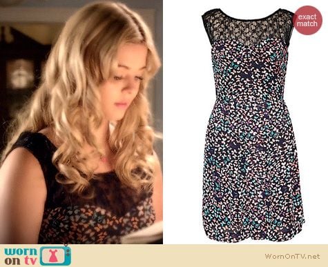 PLL Fashion: Betsey Johnson Butterfly Lace Neckline Dress worn by Sasha Pieterse