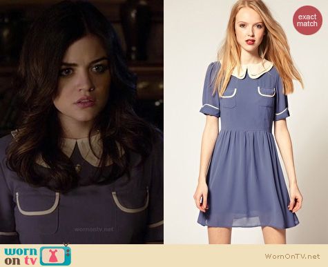 PLL Fashion: Dahlia double collar dress worn by Lucy Hale