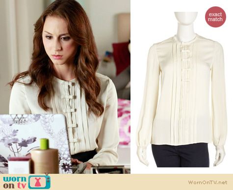 Pretty Little Liars Fashion: DVF Novalee top worn by Troian Bellisario