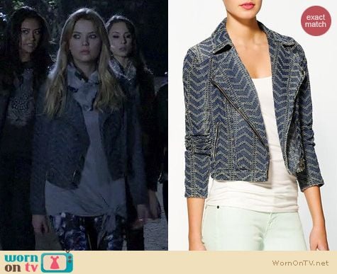 PLL Fashion: Free People Punched moto jacket worn by Ashley Benson