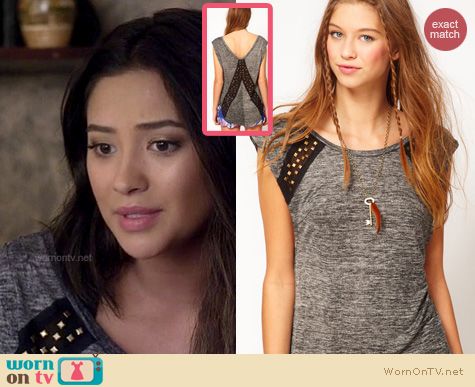 PLL Fashion: Free People Lou top worn by Shay Mitchell