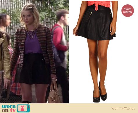 Pretty Little Liars Fashion: Free People Vegan Leather Circle skirt worn by Ashley Benson