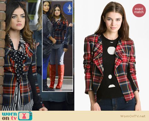 Pretty Little Liars Fashion: Heed tartan blazer worn by Lucy Hale