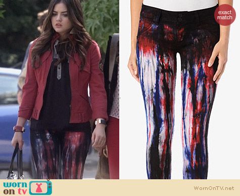 Fashion of PLL: Hudson Jeans Collin Skinny  Jeans in Brit Punk worn by Lucy Hale