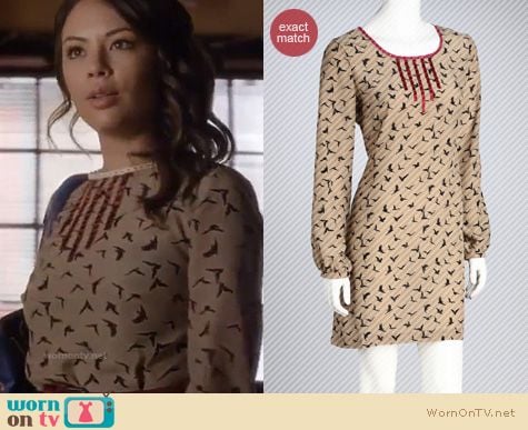 PLL Fashion: Mona's bird dress by Knitted Dove