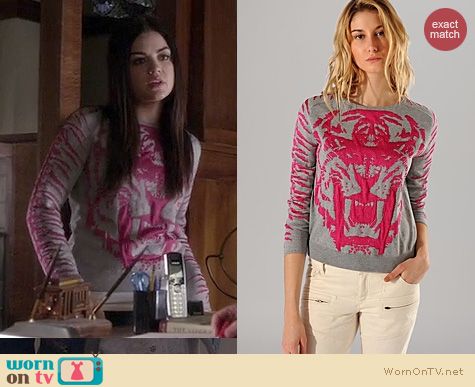 PLL Fashion: Maje Akker Lion/Tiger Sweater worn by Lucy Hale