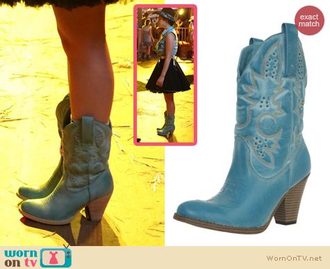 PLL Shoes: Mia 2 Larue Turquoise boots worn by Lucy Hale