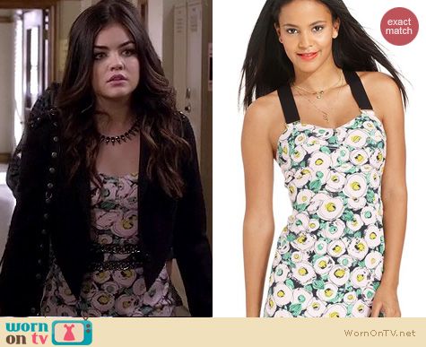 PLL Fashion: Rachel Roy floral dress worn by Lucy Hale