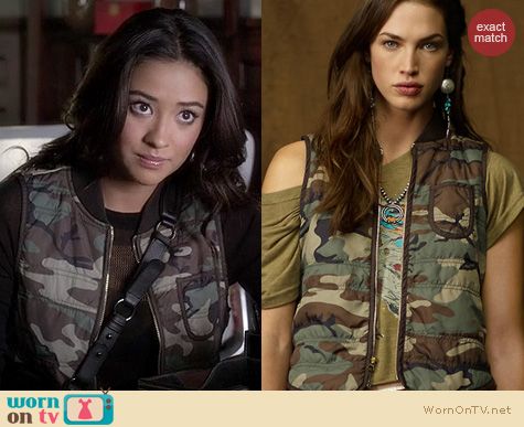 PLL Fashion: Ralph Lauren Denim & Supply Camo Hunting Vest worn by Shay Mitchell