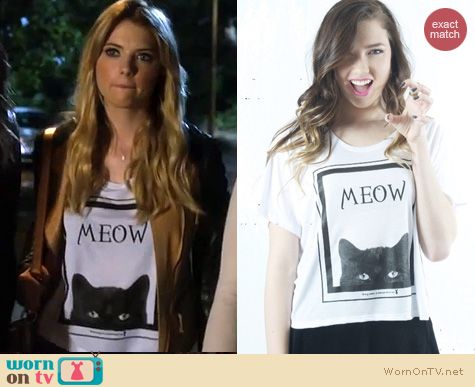 PLL Fashion: Royal Rabbit Pretty Kitty Tee worn by Ashley Benson