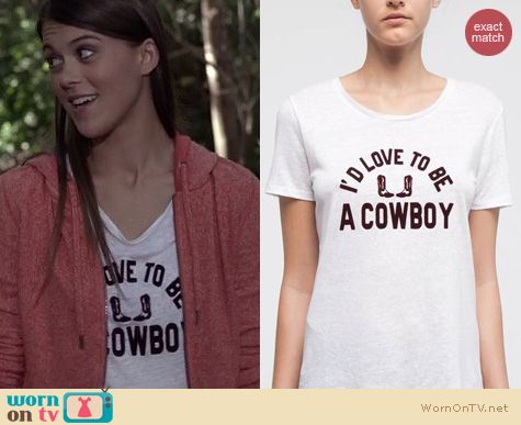 PLL Fashion: Sandro Cowboy Tshirt worn by Lindsey Shaw