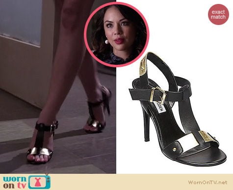 PLL Fashion: Steve Madde Reya Sandals worn by Janel Parrish