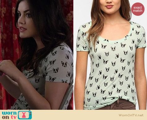 PLL Fashion: BDG Printed Scoopneck tee at Urban Outfitters Worn by Lucy Hale