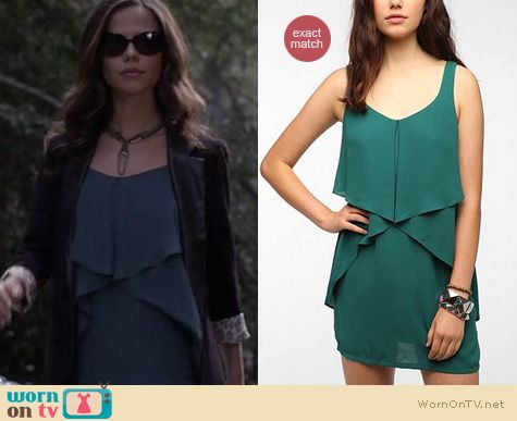 PLL Fashion: Urban Outfitters Sparkle and Fade Silky Cascade dress worn by Tammin Sursok