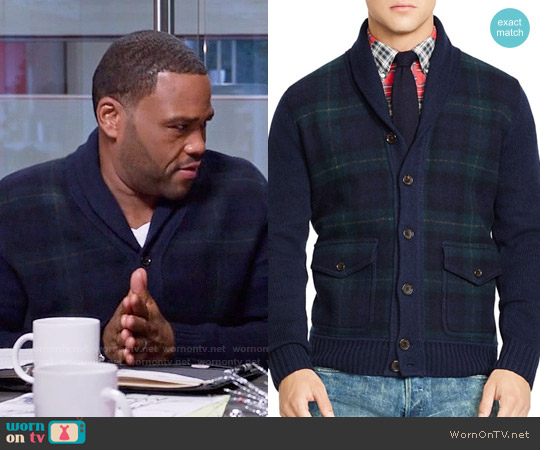 Polo Ralph Lauren Tartan Shawl Cardigan worn by Andre Johnson (Anthony Anderson) on Black-ish