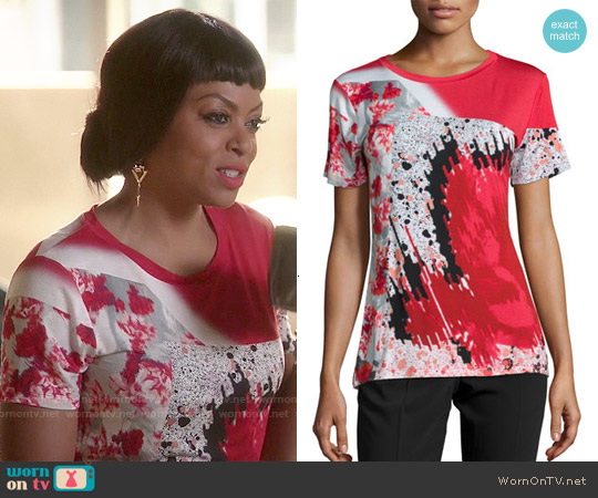 Prabal Gurung Short-Sleeve Abstract-Print T-Shirt worn by Cookie Lyon (Taraji P. Henson) on Empire