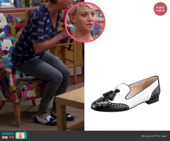 Prada Spazzolato Wingtip Tassel Loafer worn by Kaley Cuoco on The Big Bang Theory