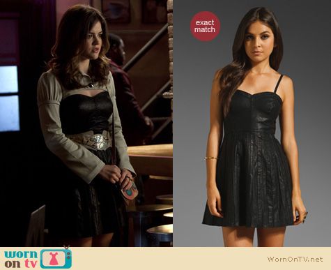 Pretty Little Liars Fashion: Free People vegan leather dress worn by Lucy Hale