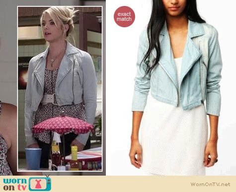 Pretty Little Liars Fashion: Denim jacket from Urban Outfitters worn by Ashley Benson