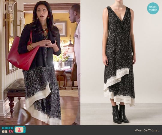 Proenza Schouler Layered Printed Dress worn by Divya Katdare (Reshma Shetty) on Royal Pains