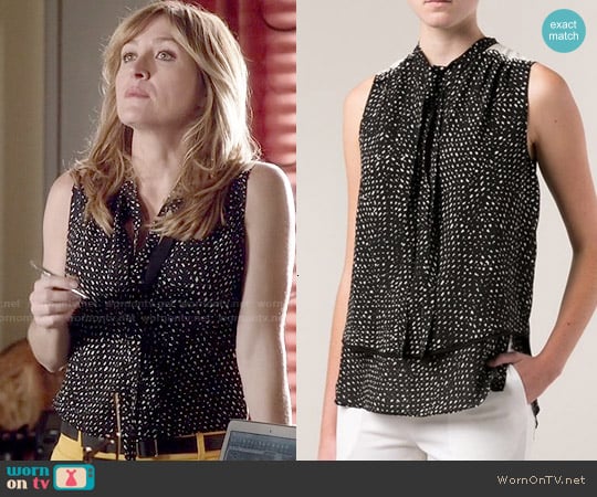 Proenza Schouler Printed Sleeveless Blouse worn by Maura Isles (Sasha Alexander) on Rizzoli and Isles