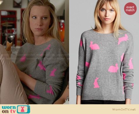 Quotation Bunny Sweater worn by Heather Morris on Glee