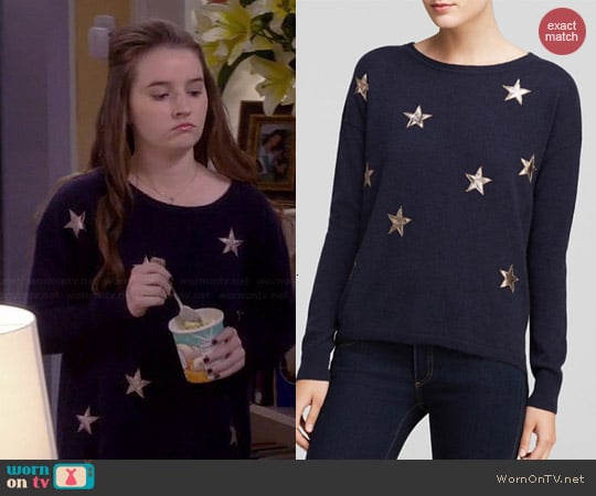 Quotation Leather Star Cashmere Sweater worn by Kaitlyn Dever on Last Man Standing