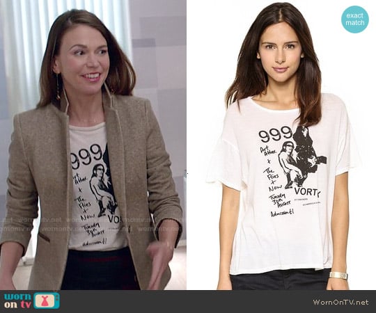 R13 999 Graphic Vintage Tee worn by Liza Miller (Sutton Foster) on Younger