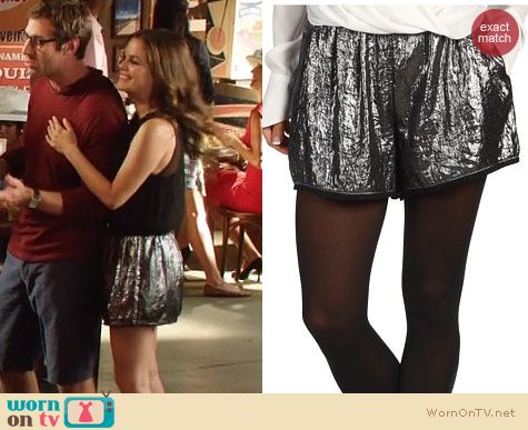 Hart of Dixie Fashion: Bcbgmaxazria Gunmetal metallic shorts worn by Rachel Bilson