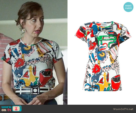 Rachel Comey Picket Tee worn by Carol Pilbasian (Kristen Schaal) on Last Man On Earth