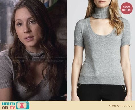 Rachel Zoe Deedee Cutout Turtleneck Sweater worn by Troian Bellisario on PLL