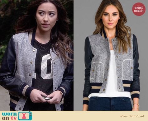 Rachel Zoe Ryder Baseball Jacket worn by Shay Mitchell on PLL