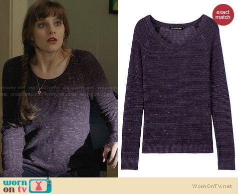 Rag & Bone Belarus Eggplant Sweater worn by Aubrey Peeples on Nashville