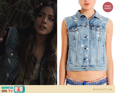 Rag & Bone Burney Denim Vest worn by Chloe Bennett on Agents of SHIELD