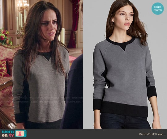 Rag & Bone The Basic Raglan French Terry Sweatshirt worn by Princess Eleanor (Alexandra Park) on The Royals