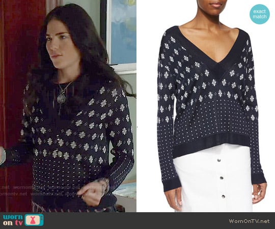 Rag & Bone Abigale Pullover V-Neck Top worn by Laurel Castillo (Karla Souza) on How to Get Away with Murder