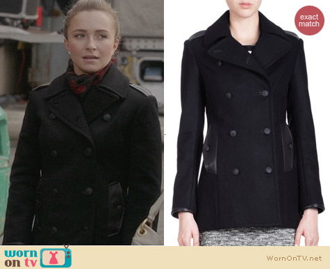 Rag & Bone Battle Peacoat in Black worn by Hayden Panettiere on Nashville