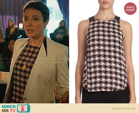 Rag & Bone Clemence Houndstooth Tank worn by Christa Miller on Cougar Town