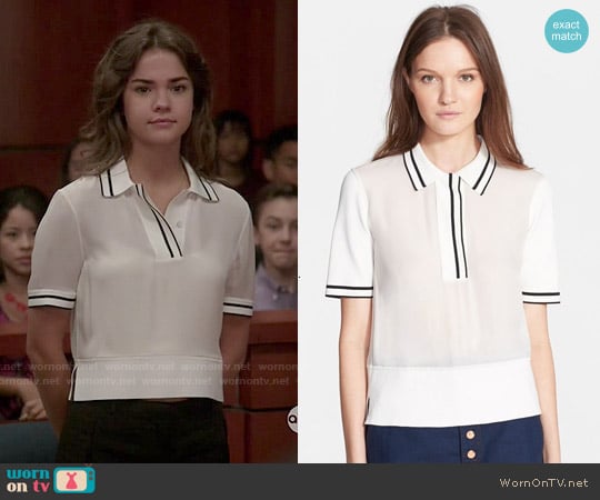 Rag & Bone Dana Silk Polo worn by Callie Jacob (Maia Mitchell) on The Fosters