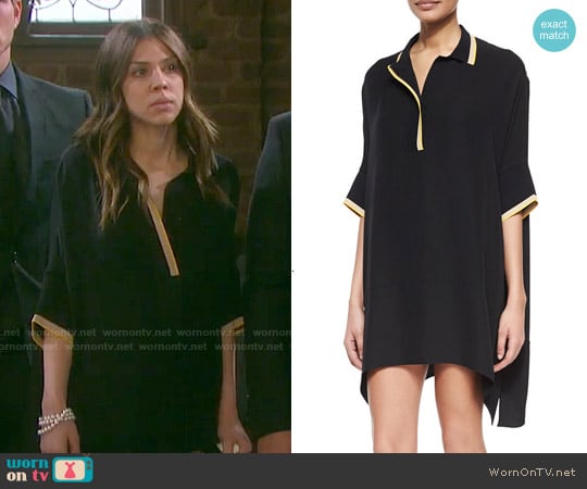 Rag & Bone 'Dana' Silk Striped-Trim Tunic worn by Abigail Deveraux (Kate Mansi) on Days of our Lives