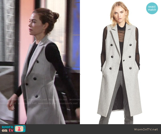 Rag & Bone Faye Vest worn by Victoria Newman (Amelia Heinle) on The Young and the Restless