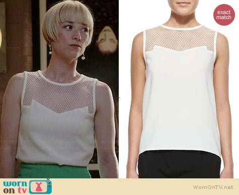 Rag & Bone Franklin Mesh Top worn by Karine Vanasse on Revenge